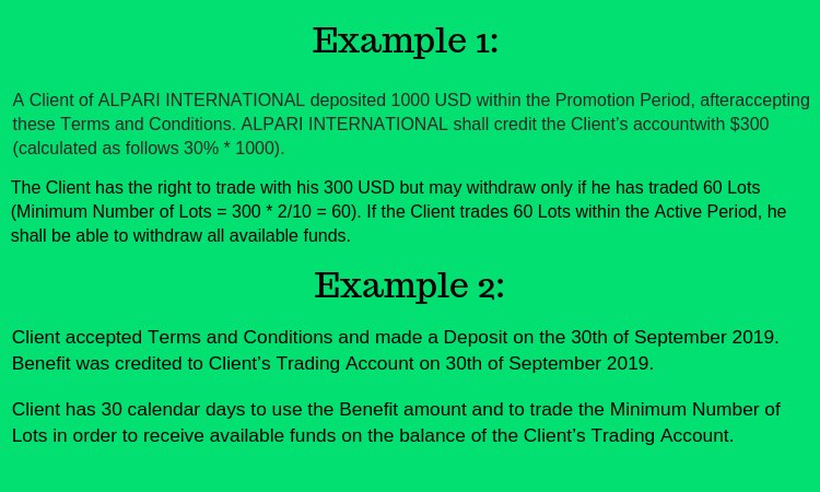 alpari bonus example